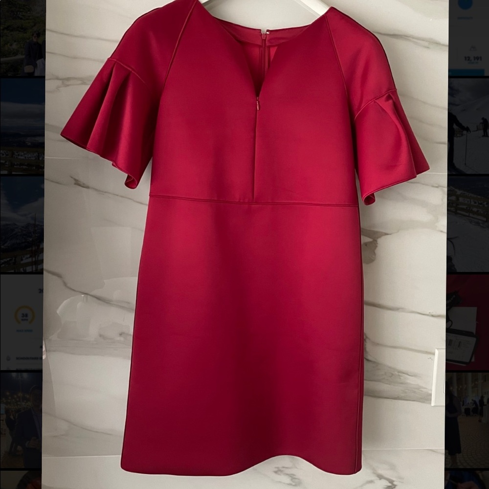 Emporio Armani Original Red Bell Sleeve Dress Zip Front- Never worn, nwt